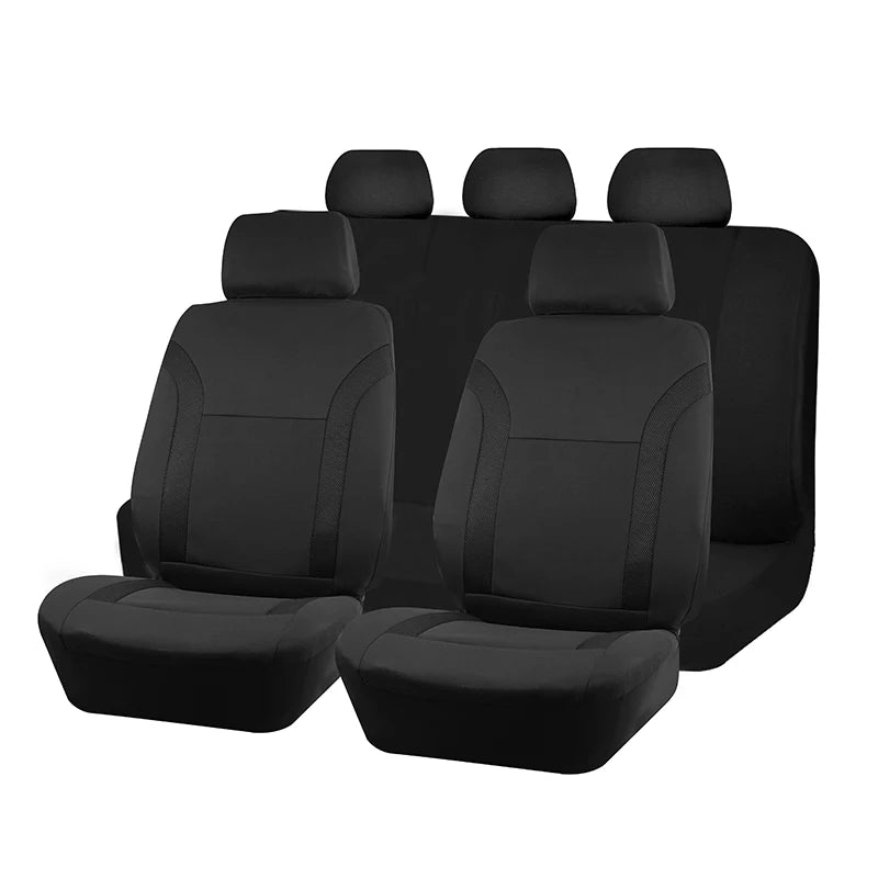 AUTO PLUS Sports Universal Polyester Car Seat Cover Set Fit Most Car Plain Fabric Bicolo detail view
