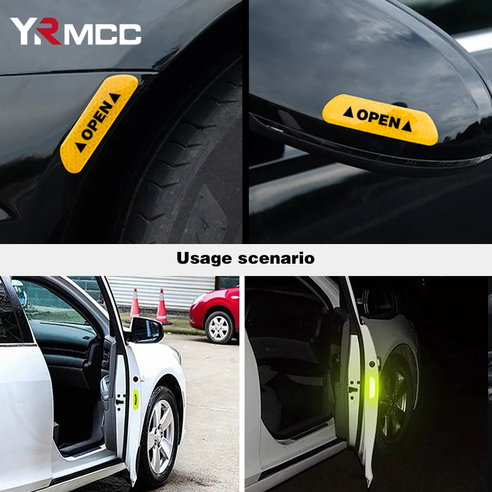 4PCS Reflective Car Door Opening Warning Reflector Tape alternate view