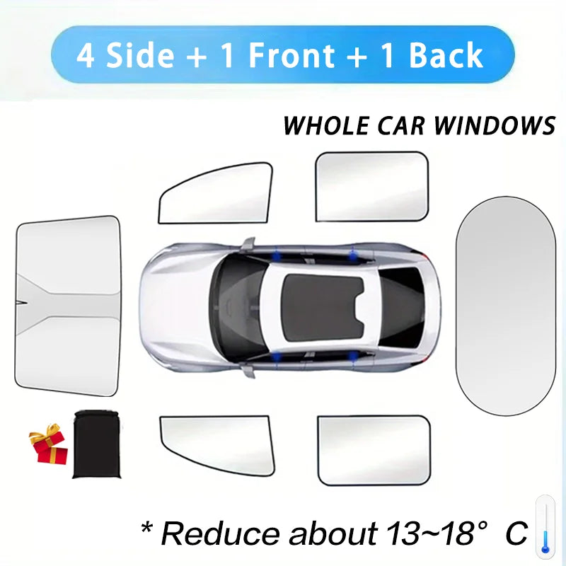 100% Blackout Car Sunshades | Magnetic UV Protection for Front Rear Side Windows close-up view