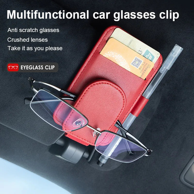 Car-Mounted Eyeglass Storage Box Sunshade Clip