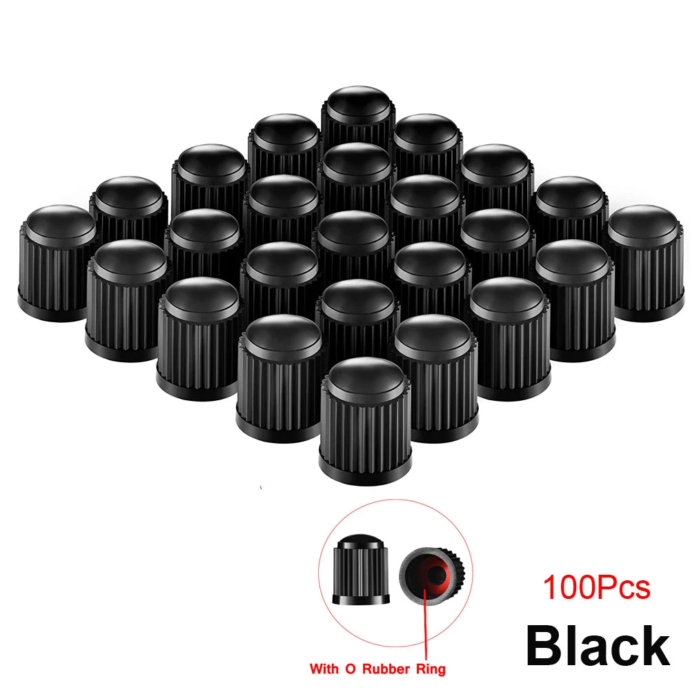 10/25/50/100Pcs Universal Plastic Tire Valve Caps for Cars, Trucks, Motorcycles, and alternate view