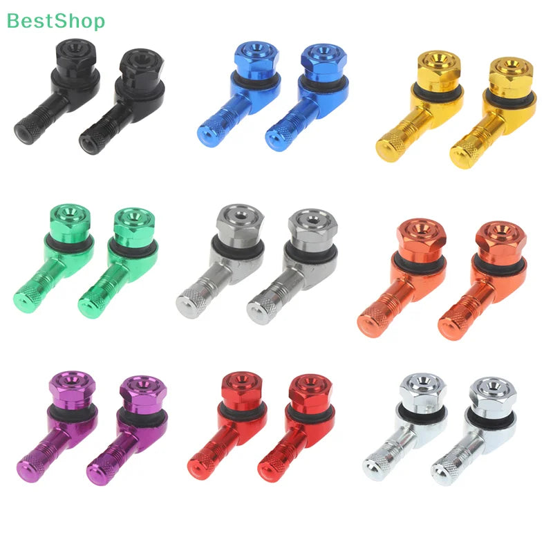 2* Aluminum Alloy Motorcycle Valve Stems | 90 Degree Tubeless Tire Valve for Rims