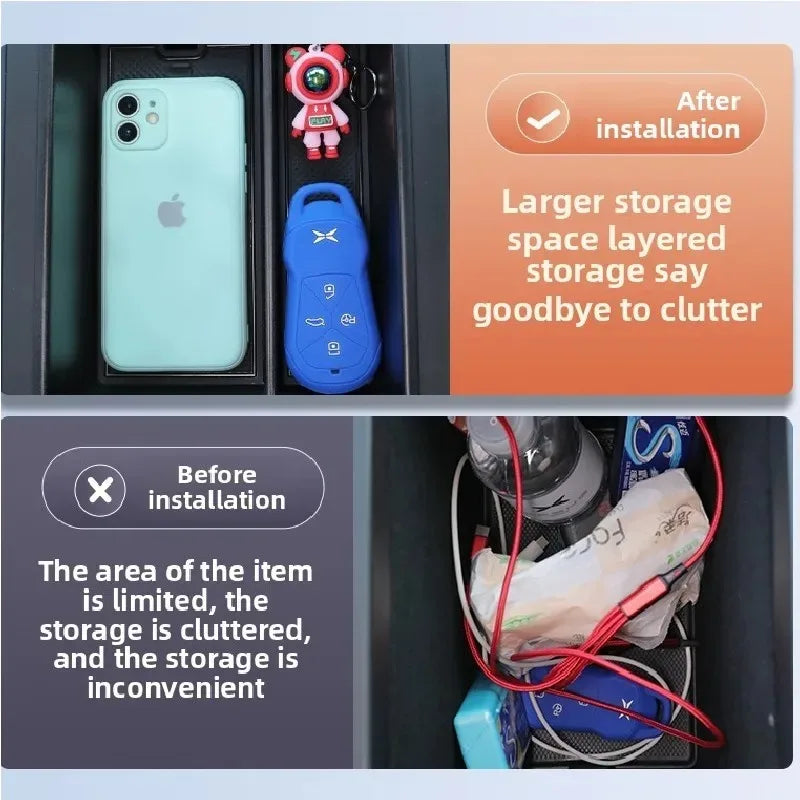 Car Armrest Storage Box for Xpeng G6 2023-2026 XPeng Organizer Central Console Storage B detail view