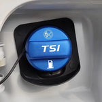 Alloy Car Fuel Cap Oil Box Lid Petrol Tank Covers for Volkswagen VW TSI Logo B5 RlineS close-up view
