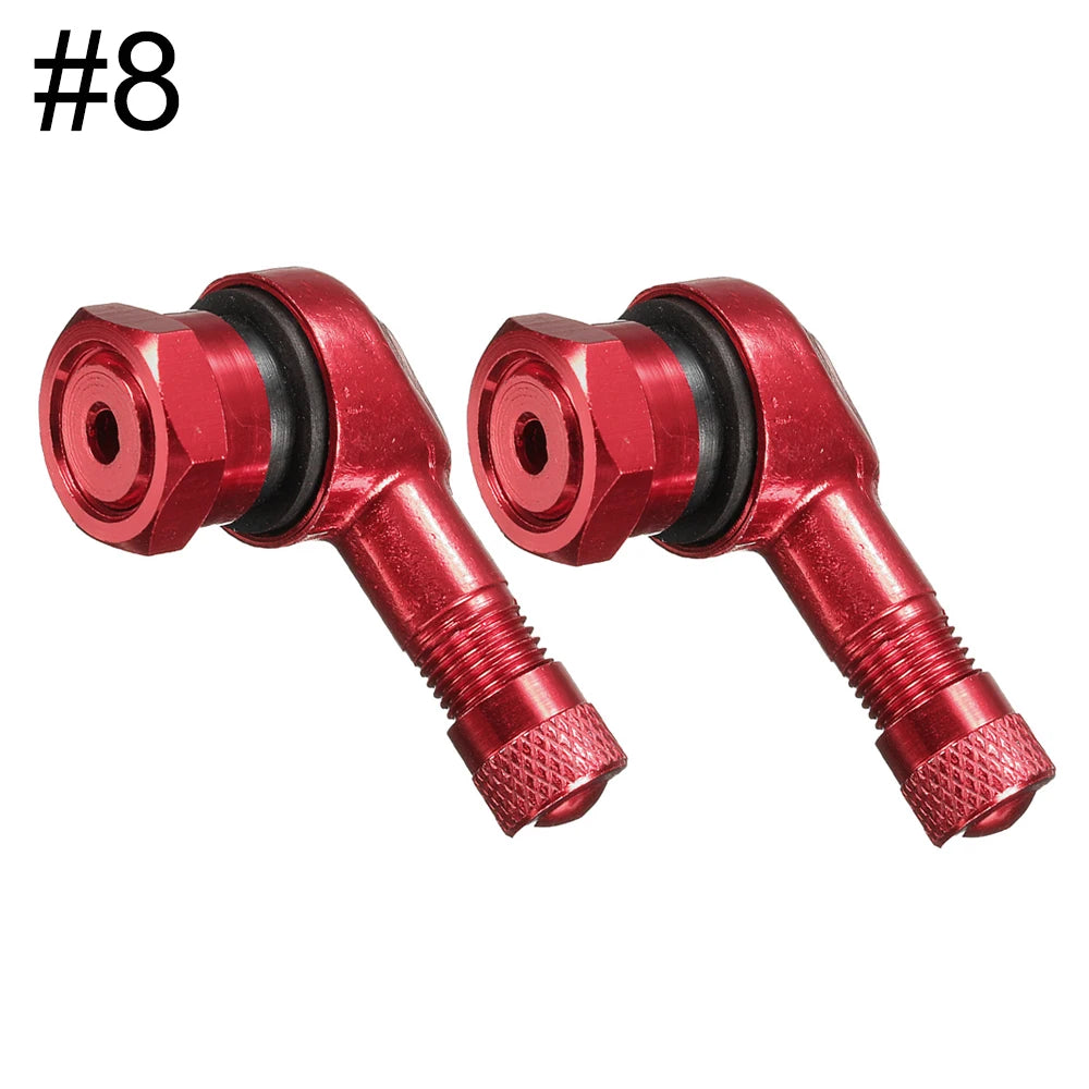 90 Degree CNC Motorcycle Tire Valve Stems | Leak-proof 2-Piece Set for Bikes and Scoo lifestyle view