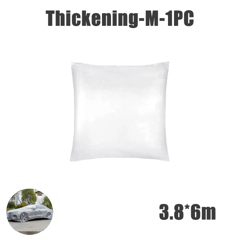 Disposable Transparent Car Cover | Dustproof Rainproof PE Film Protection lifestyle view