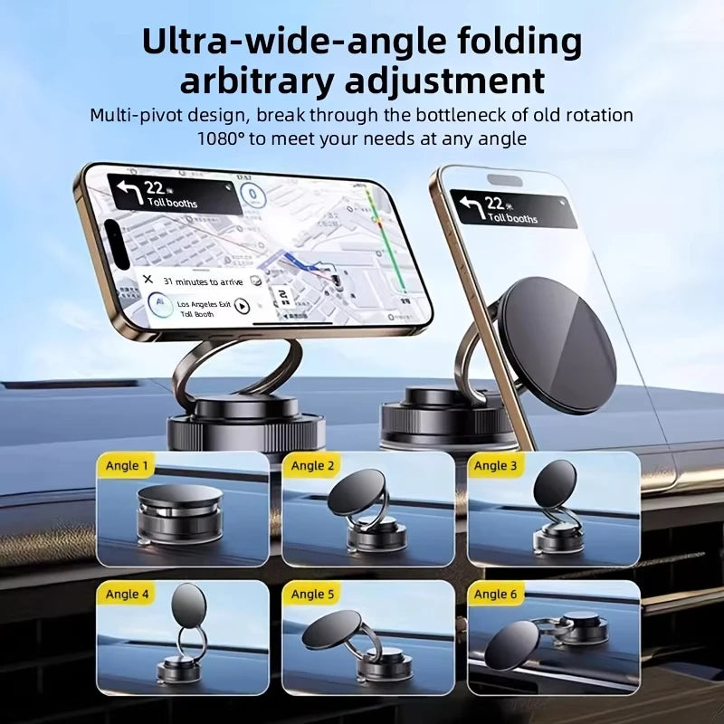 Magnetic Car Phone Holder | 360 Degree Rotating Vacuum Suction Cup Stand lifestyle view