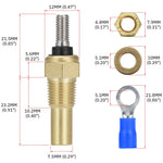 PQY 12V 1/8 NPT Oil Temp Sensor Water Temp Sensor Gauge | VR-TSU01 alternate view
