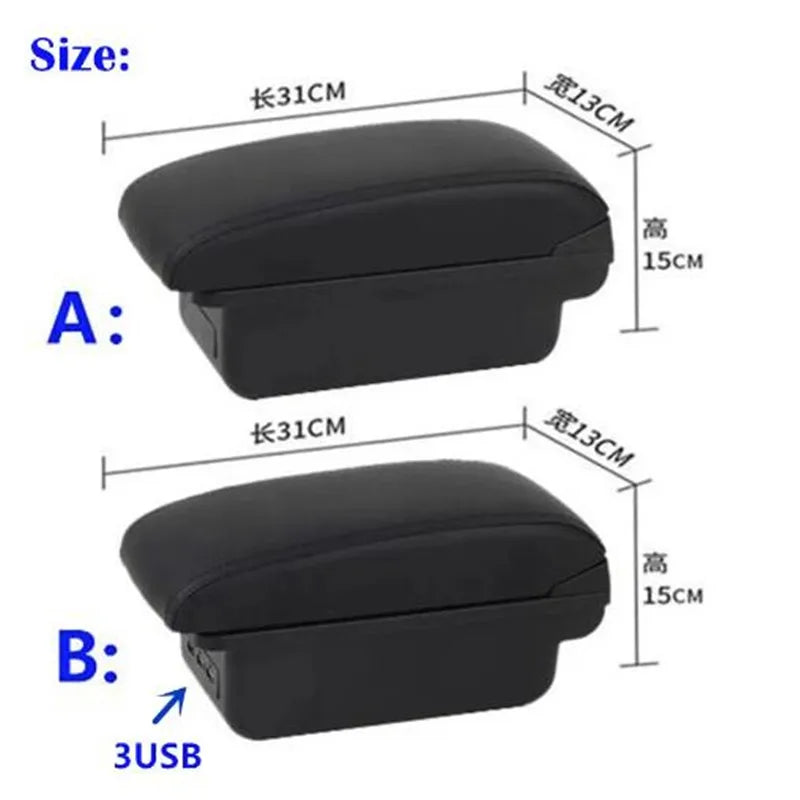 For Peugeot 207 Armrest Box Peugeot 207CC Car Armrest Central Storage Box with USB Inter detail view