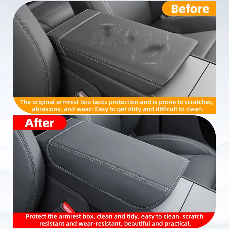 For Tesla Model Y Juniper Model 3 Highland Car Arm Rest Cushion Center Console Armrest Box Cover Pad Elbow Support Rest Cushion