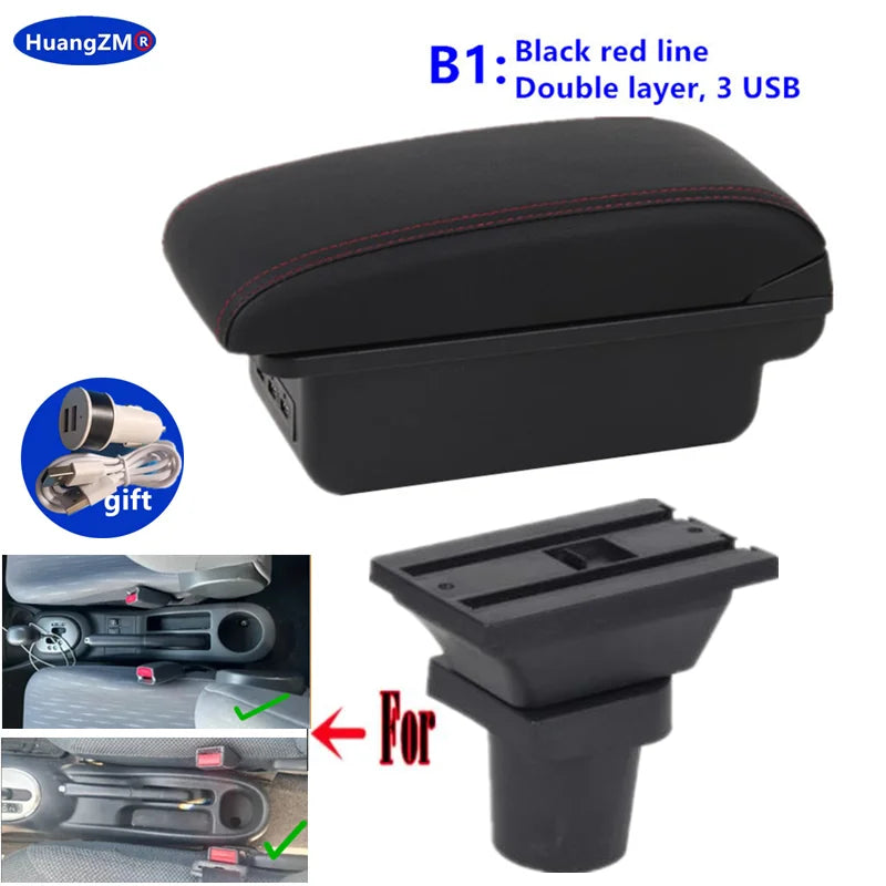 Armrest Box For Toyota Yaris Vitz 5dr Hatchback 1998-2011 2005 2006 2007 2008 2009 2010 Car Central Storage Box Car Accessories