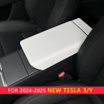 for Tesla Model Y Launch Juniper 2025 Model 3 Highland 2024 White leather Center Console Wireless charging frame Cover