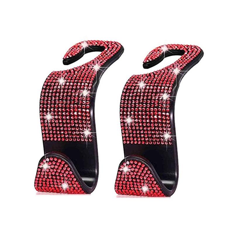 Rhinestone Decor Car Seat Back Hook Hanger Universal Bling Diamond Vehicle Auto Headr alternate view