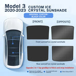 Tesla Model 3/Y Ice Cloth Buckle Glass Roof Sunshade | Sunroof Skylight Shade close-up view