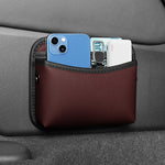 Self Adhesive Car Storage Pocket | Sticky Organizer Bag for Seat Back, Side Door, and close-up view