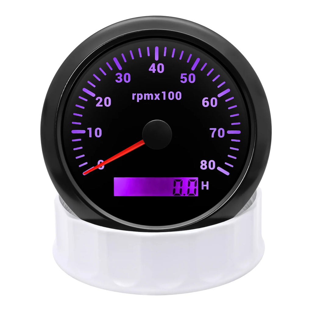 85mm Digital LED 7 Color Backlight 85mm Tachometer 3000/4000/6000/7000/8000 RPM Optional Gauge For Marine Boat Motorcycle Car