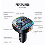 Bluetooth 5.0 FM Transmitter Handsfree Car Radio Modulator MP3 Player With 22.5W USB lifestyle view