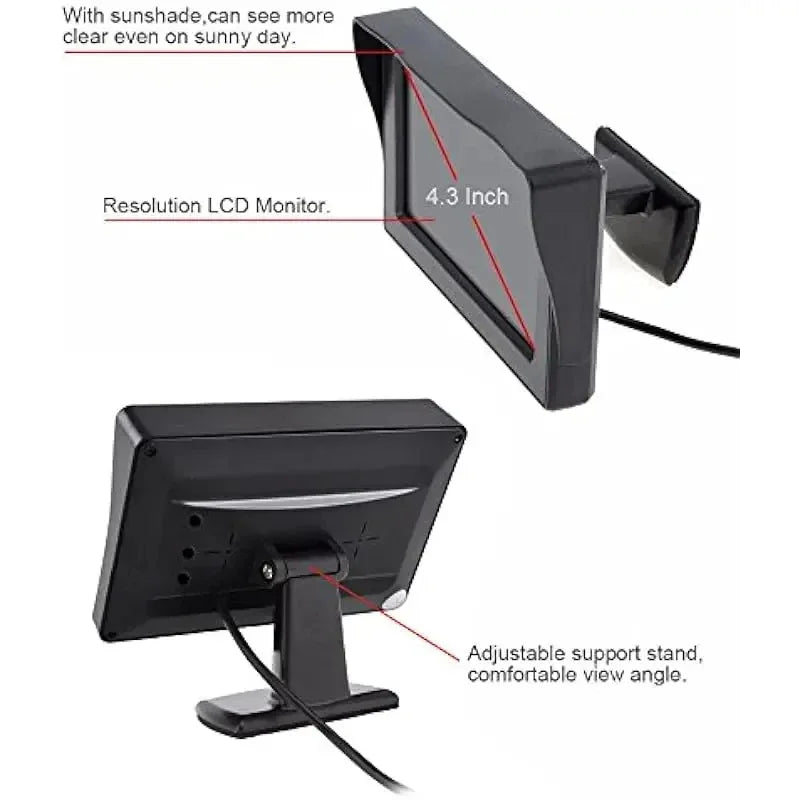 4.3 Inch Universal Car Monitor High-Definition Reversing Image Display Easy to Instal alternate view