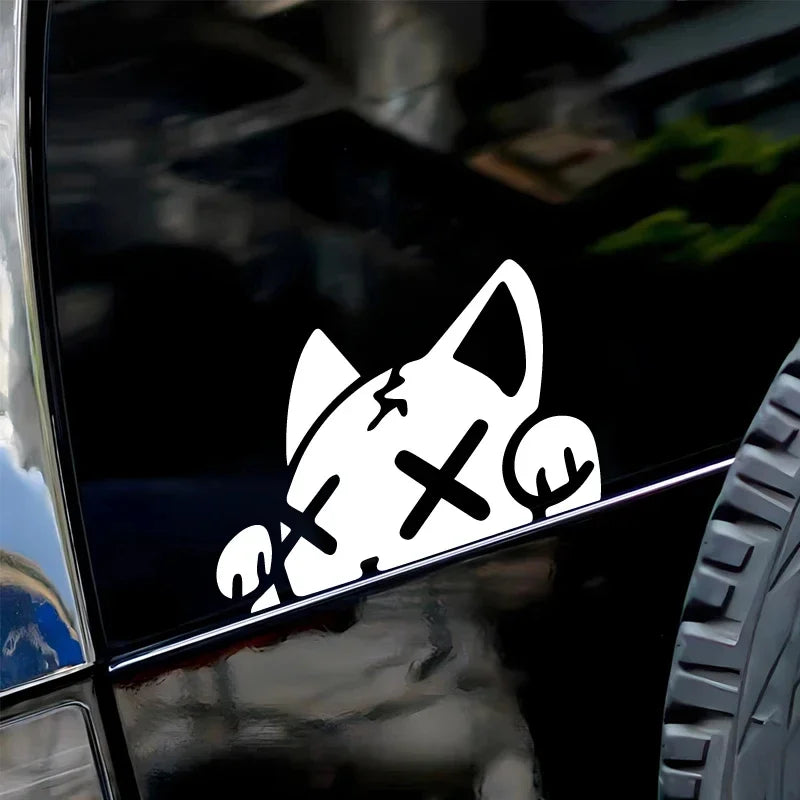 Cartoon Cat Vinyl Stickers Waterproof Decals for Car Truck Bumper Motorcycle Helmet - lifestyle view