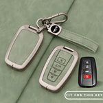 Leather Remote Key Chain Ring Case Cover Shell Protect For Toyota CHR Camry Corolla R lifestyle view