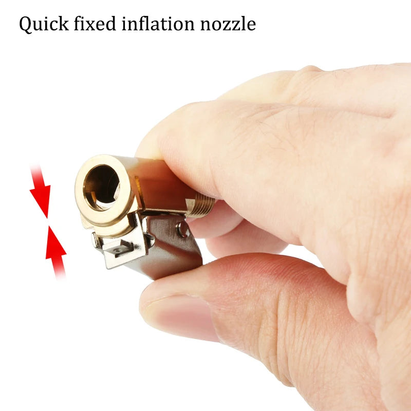 Car Auto Brass 8mm Tyre Wheel Tire Air Chuck Inflator Pump Valve Clip Clamp Connector alternate view