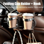 Leather Seat Back Organizer with Cup Holder Hook