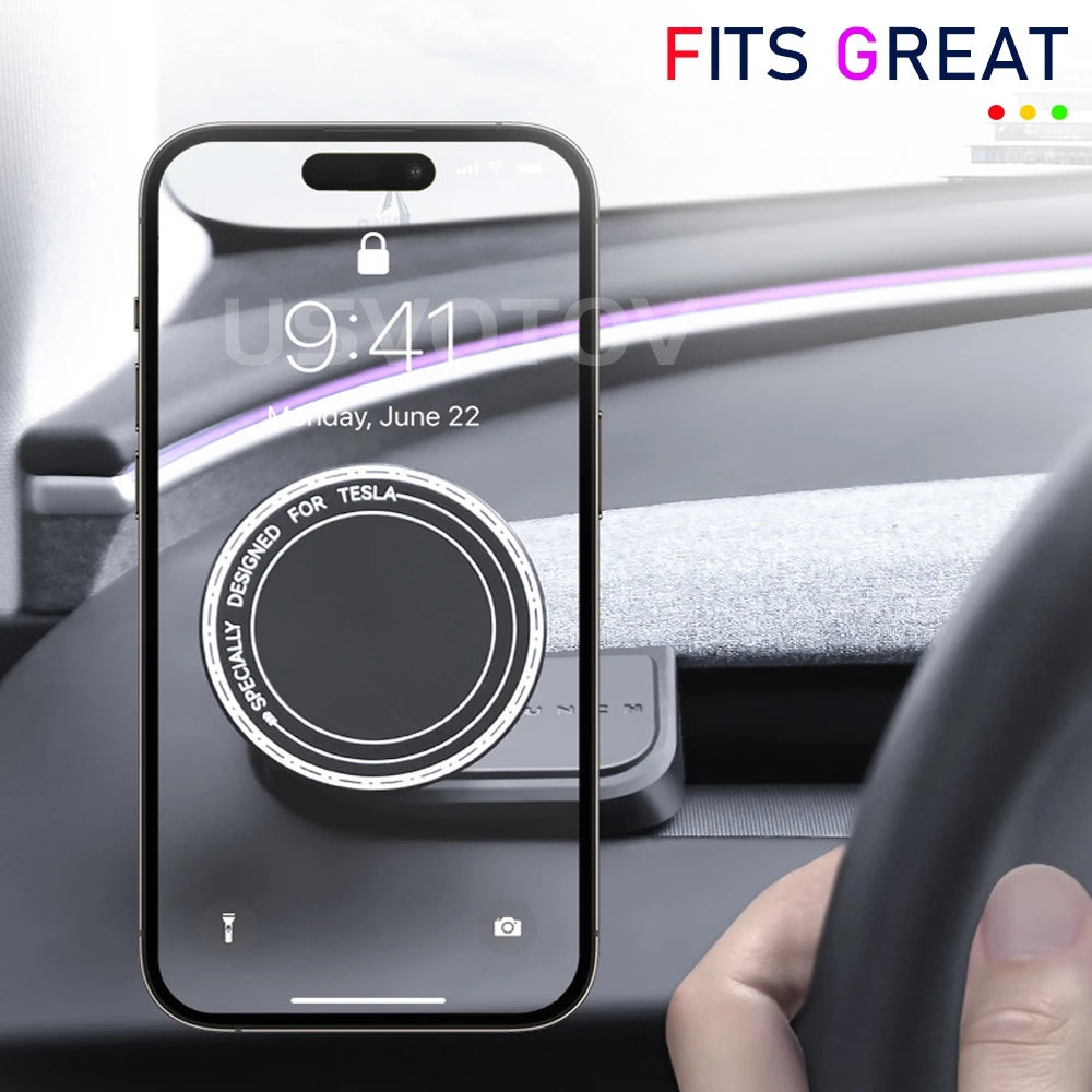 Strong Magnet Magsafe Phone Mount for Tesla Model Y Juniper Model 3 2025 2026 Phone Hold detail view