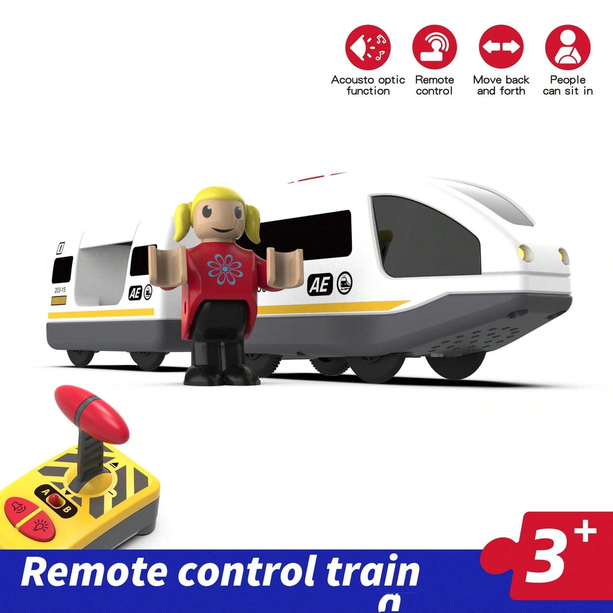 Magnetic Slot Diecast Car RC Electric Train Track Sets Fit for All Wood Railway Track alternate view