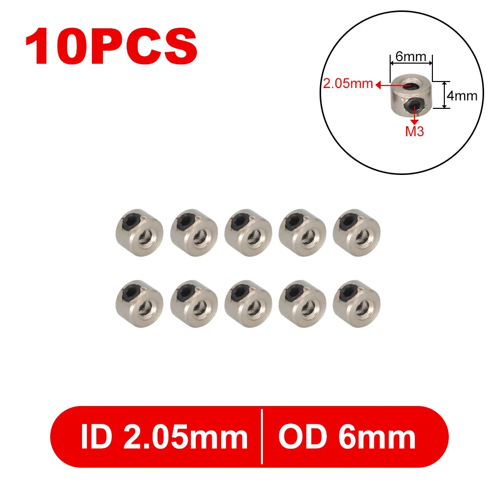10PCS Metal Wheel Lock Collar Shaft Stopper 1.6-8.1mm for RC Model alternate view