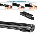 Universal Car Wiper Blades | Soft Dual Rubber Frameless Windshield Wipers close-up view