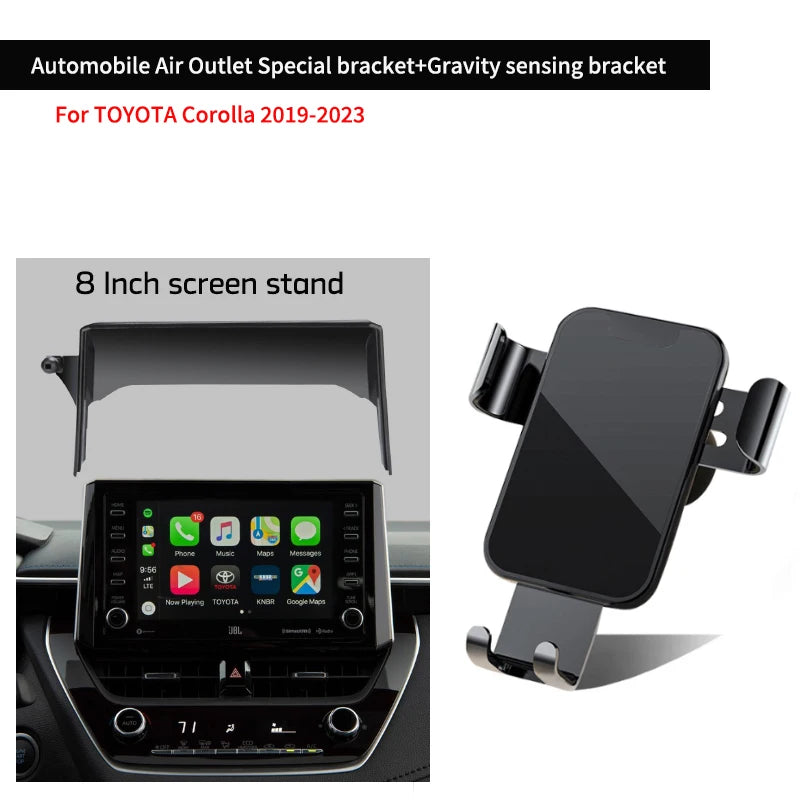 Car Mobile Phone Holder For Toyota Corolla 2019-2023 8-inch Screen Fix Special Bracket Gravity GPS Cell Phone Holder