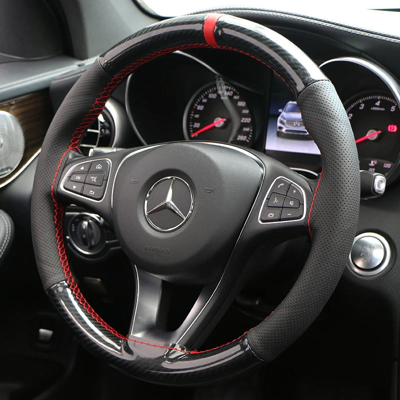2025 Carbon Fiber Steering Wheel Cover 38cm Universal alternate view
