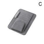Sun Visor Organizer Multi-Pocket PU Leather Sunglasses Holder