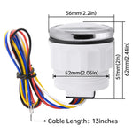 52mm Tachometer with Hourmeter | 7 Color Backlight RPM Gauge for Car Boat additional angle