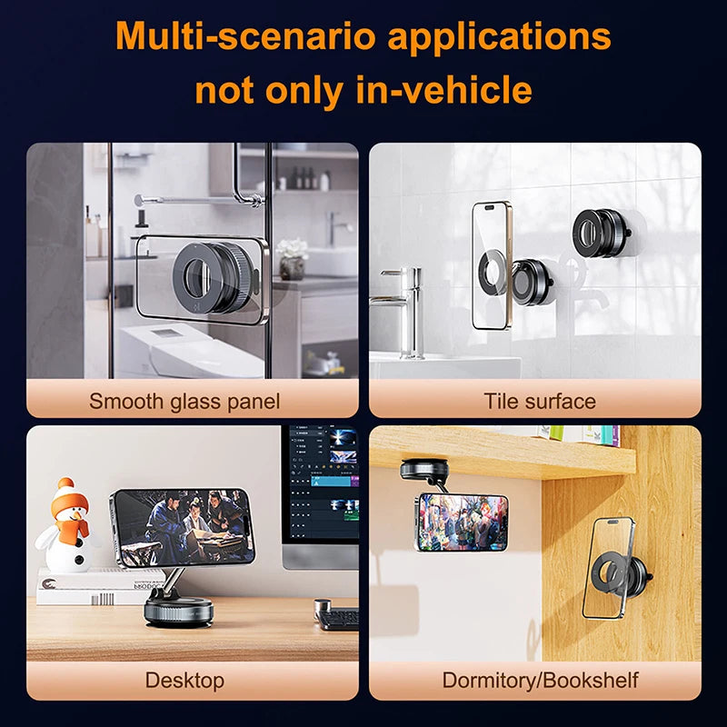 Vacuum Magnet Phone Bracket | Multi-Angle Adjustable Strong Magnetic Foldable Car H additional angle