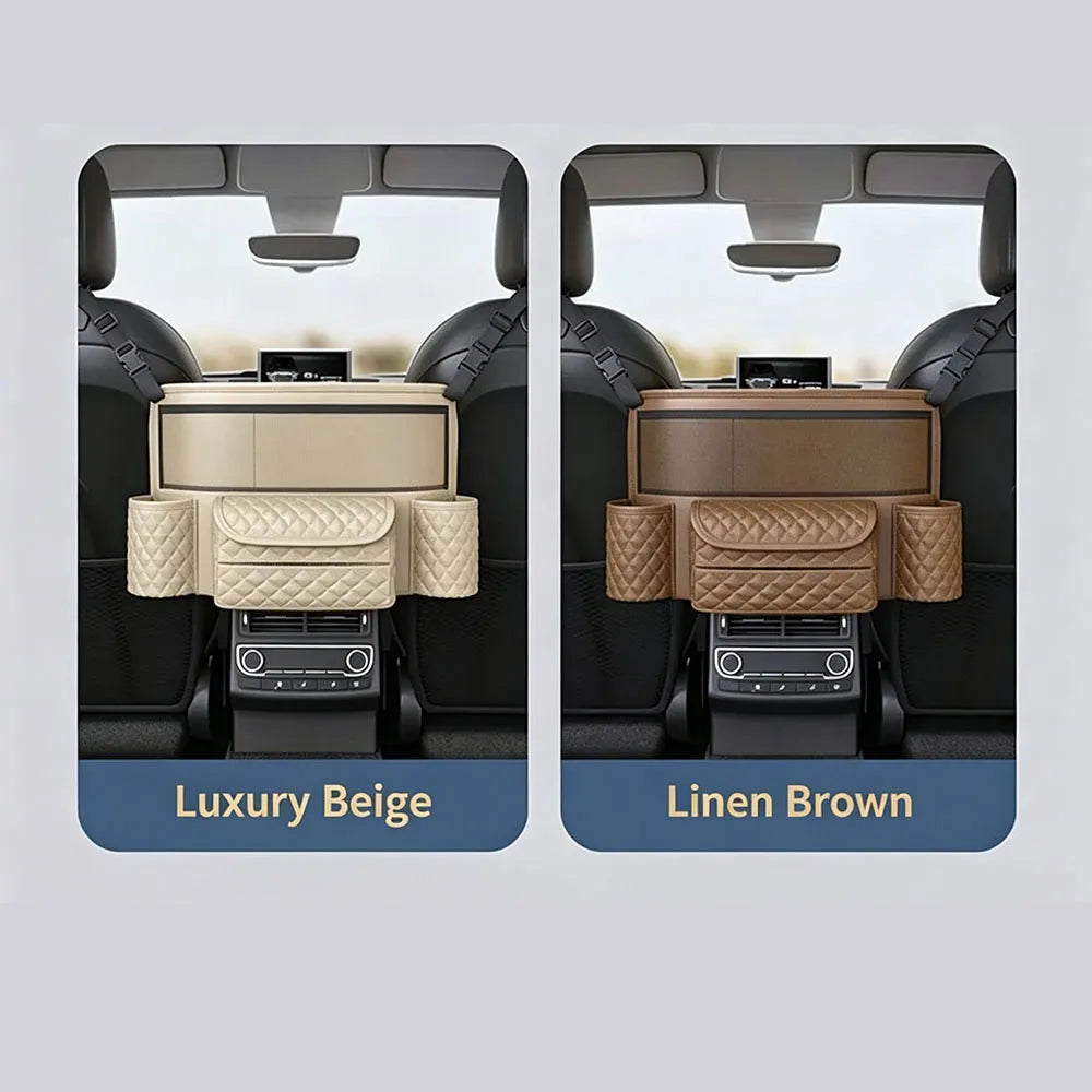 Car Storage Bag Nappa Leather Car Storage Bag between the Center Console and Seat B additional angle
