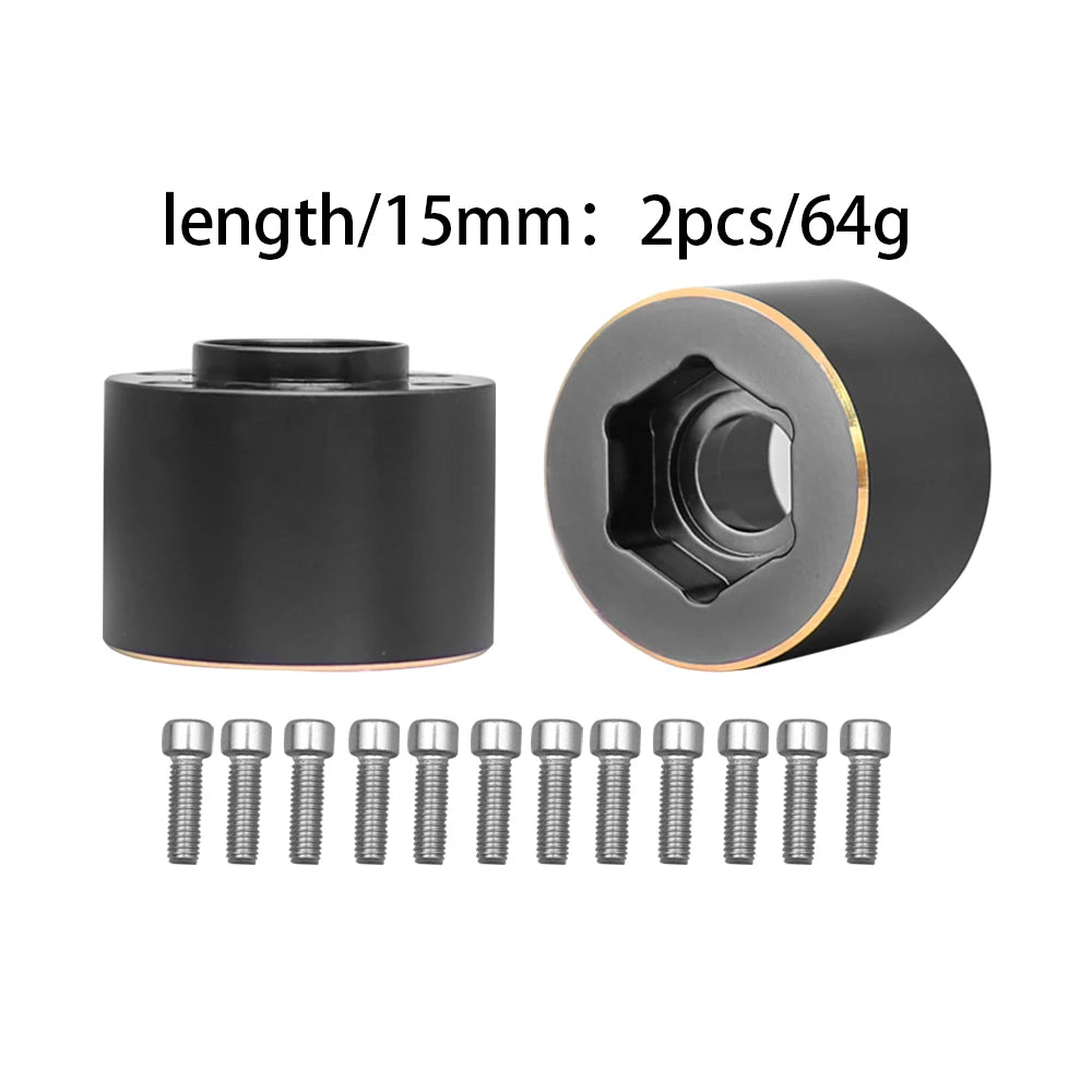 Brass Wheel Hex Hub Widen Adapter 12mm for 1/10 RC Crawler close-up view
