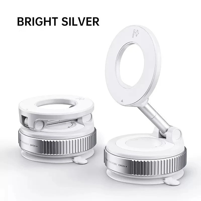 Strong Magnetic Car Phone Holder | Foldable 360 Vacuum Suction Mount detail view