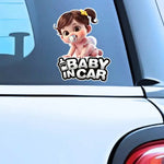 Cute Baby Pacifier in Car Warning Sticker | Baby Safety Car Window Decal detail view