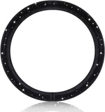 Universal Steering Wheel Cover with Black Crystal Rhinestones Car Breathable Anti-Slip Wheel Protect
