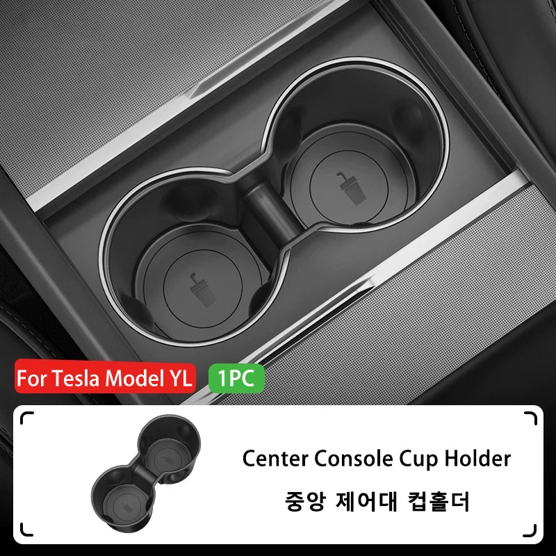 For Tesla Model YL 2026+ Third Row Silicone Cup Holder Insert | Center Console Water alternate view