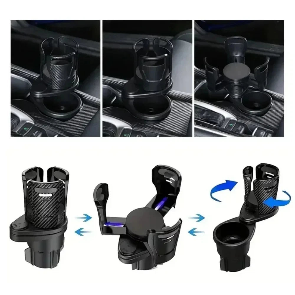 2 In 1 Vehicle Mounted Slipproof Cup Holder 360 Degree Rotating