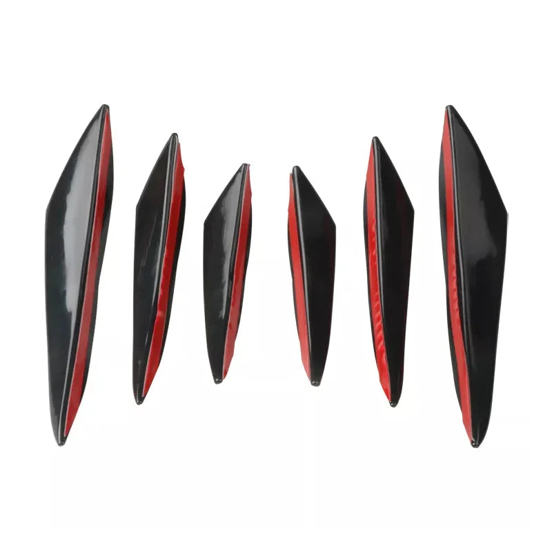 6pcs Universal Rubber Car Front Bumper Lip Protector Rear Diffuser Black Carbon Fiber alternate view