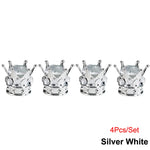 Bling Bling Rhinestone Valve Stem Caps | Chrome Crown Tire Valve Caps for Cars, Bik additional angle