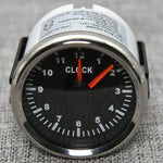 0-12 Hours 52mm Hour Meter Gauge with Red Backlight | 9-32V Clock for Car Boat RV close-up view