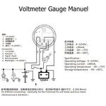 2" 52mm Digital Voltmeter Gauge 8-16V for Car Boat | Red Backlight Display additional angle