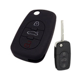 Silicone Key Fob Cover for Audi 3 Button Flip Key additional angle