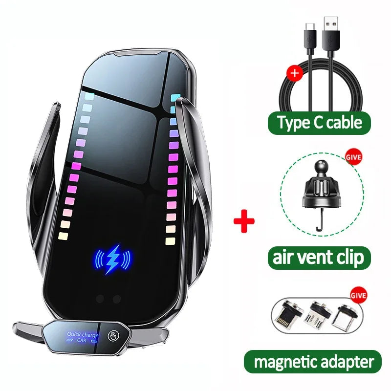 Magnetic Car Wireless Charger | Infrared Induction Phone Mount for Fast Charging detail view