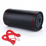 Leather Steering Wheel Cover 38 CM DIY Universal Car Braid detail view