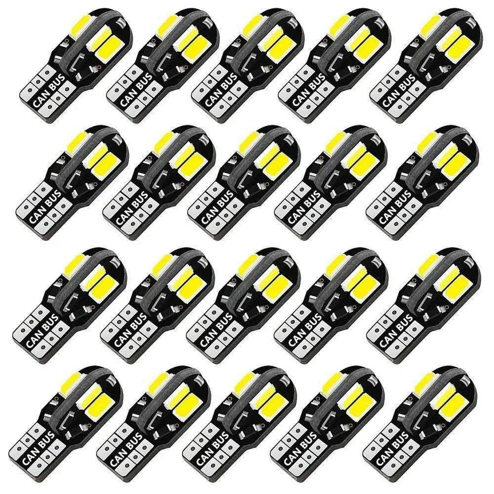 10PCS T10 LED Bulbs Canbus 12V Car Interior Light